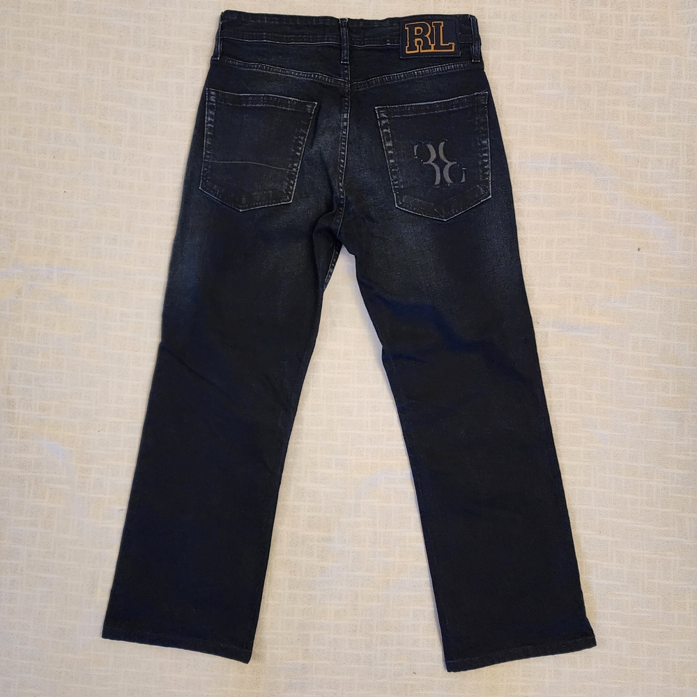 Ralph Lauren Jeans W32 Blue Embroidered "38" Back Pocket NWOT Straight Leg A415